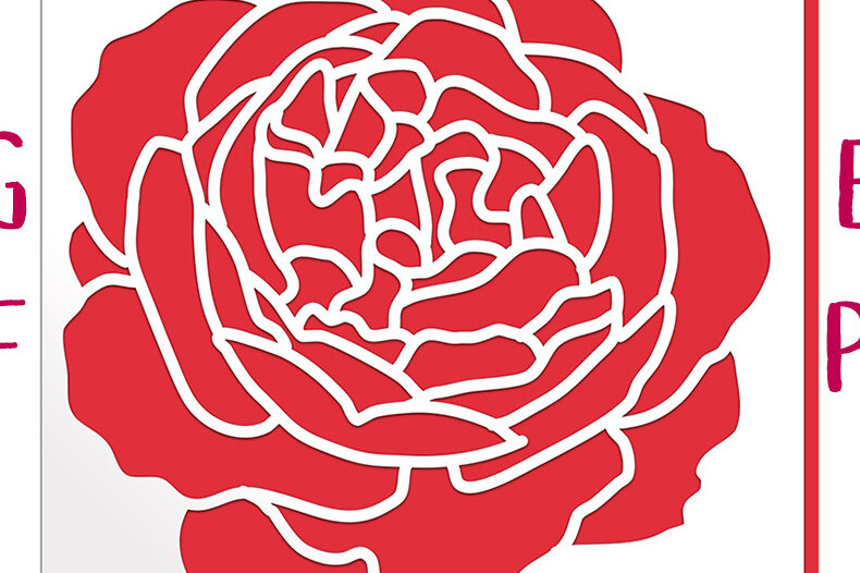 Σετ των 2 Intra απο ξύλο plywood 3mm-4mm πάχος – Papercut Garden Rose Card Δίασταση  20x20 cm INTRAFABR-29750248