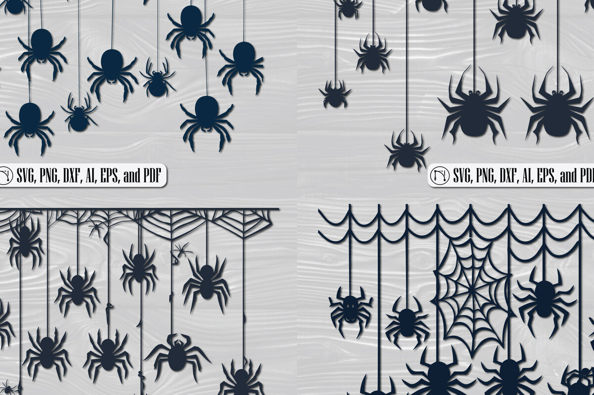 Σετ των 2 Intra απο ξύλο plywood 3mm-4mm πάχος – Papercut Hanging Spider Web Bundle Δίασταση  20x20 cm INTRAFABR-102668048