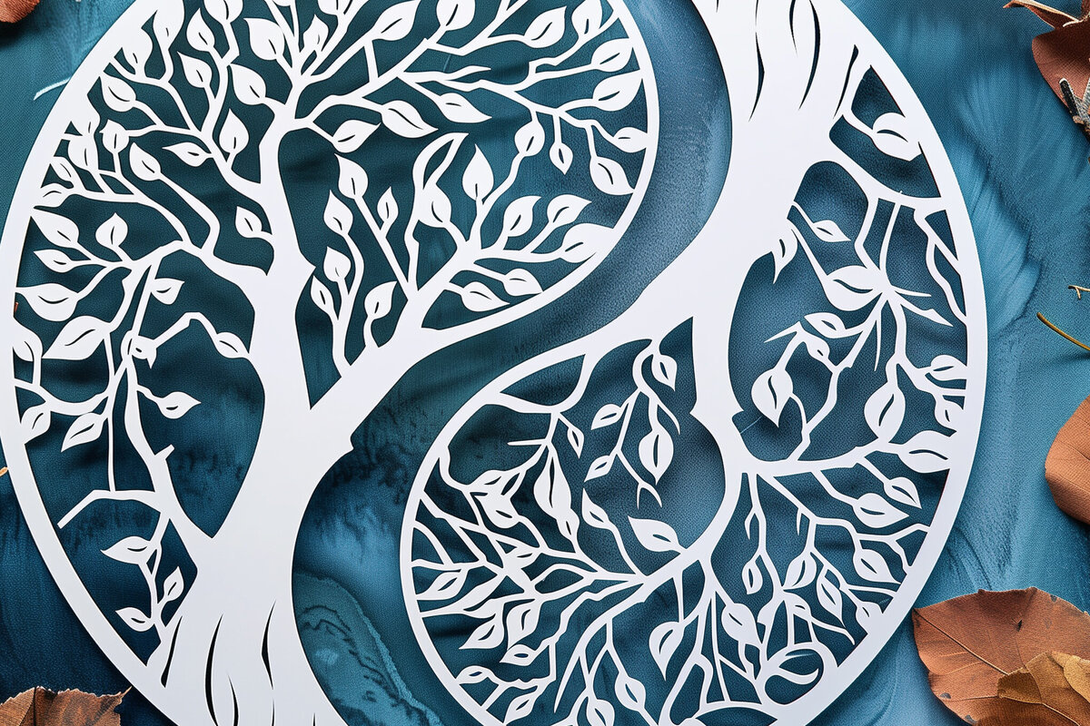 Σετ των 2 Intra απο ξύλο plywood 3mm-4mm πάχος – Papercut Tree of Life Δίασταση  20x20 cm INTRAFABR-102715209