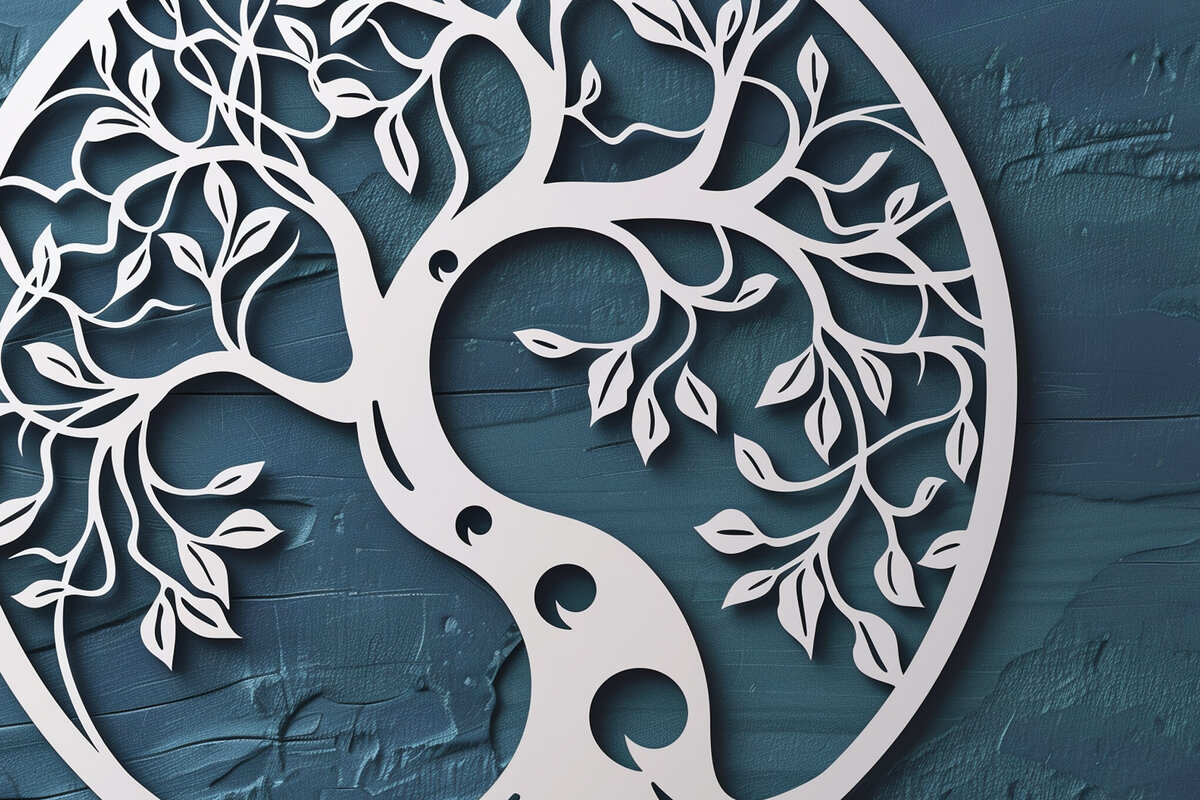 Σετ των 2 Intra απο ξύλο plywood 3mm-4mm πάχος – Papercut Tree of Life Δίασταση  20x20 cm INTRAFABR-102715325
