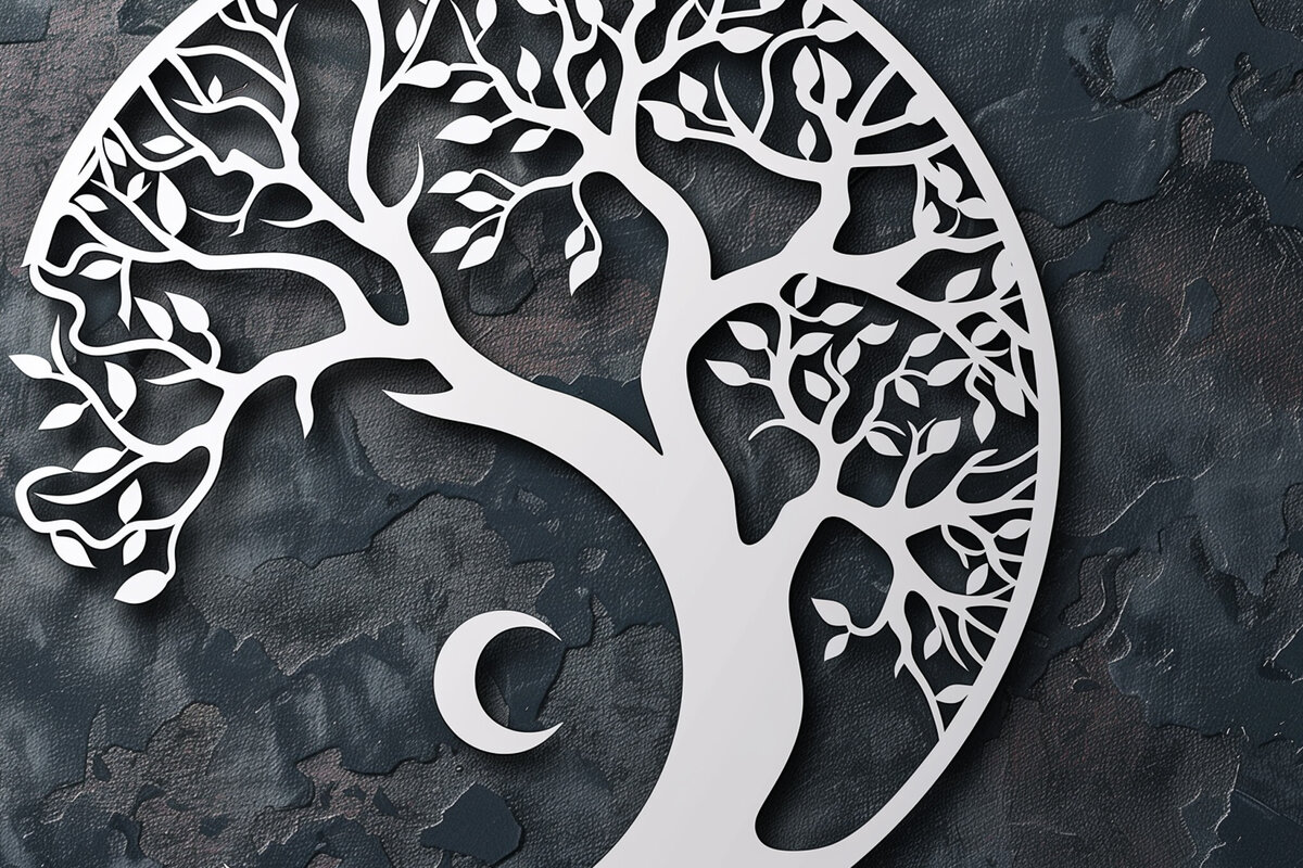 Σετ των 2 Intra απο ξύλο plywood 3mm-4mm πάχος – Papercut Tree of Life Δίασταση  20x20 cm INTRAFABR-102715886