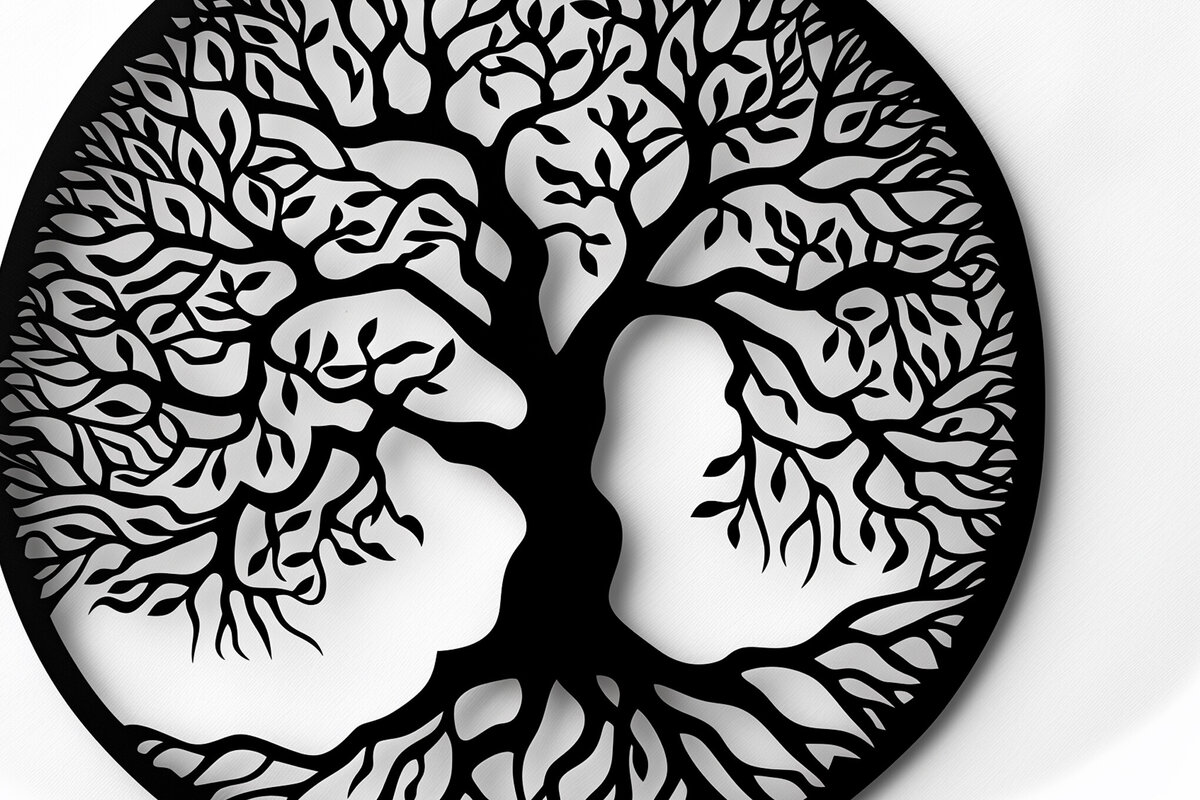 Σετ των 2 Intra απο ξύλο plywood 3mm-4mm πάχος – Papercut Tree of Life Δίασταση  20x20 cm INTRAFABR-102716175