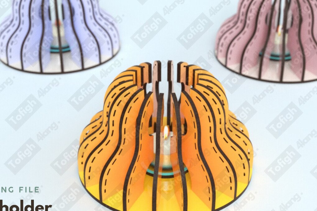 Σετ των 2 Intra απο ξύλο plywood 3mm-4mm πάχος – Αρχείο κοπής με λέιζερ παραμετρική θήκη κεριού Δίασταση  20x20 cm INTRAFABR-121862364