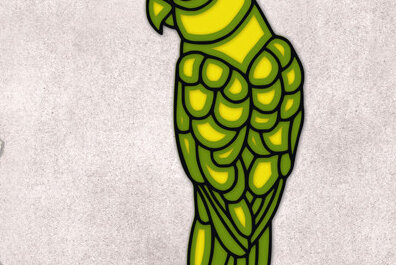 Σετ των 2 Intra απο ξύλο plywood 3mm-4mm πάχος – Παπαγάλος Δίασταση  20x20 cm INTRAFABR-25811873