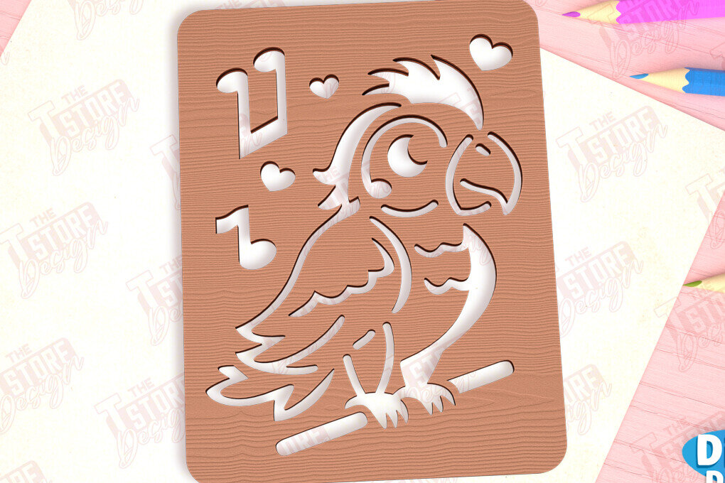 Σετ των 2 Intra απο ξύλο plywood 3mm-4mm πάχος – Parrot Tracing Board | Πρότυπο σχεδίασης Δίασταση  20x20 cm INTRAFABR-98121503