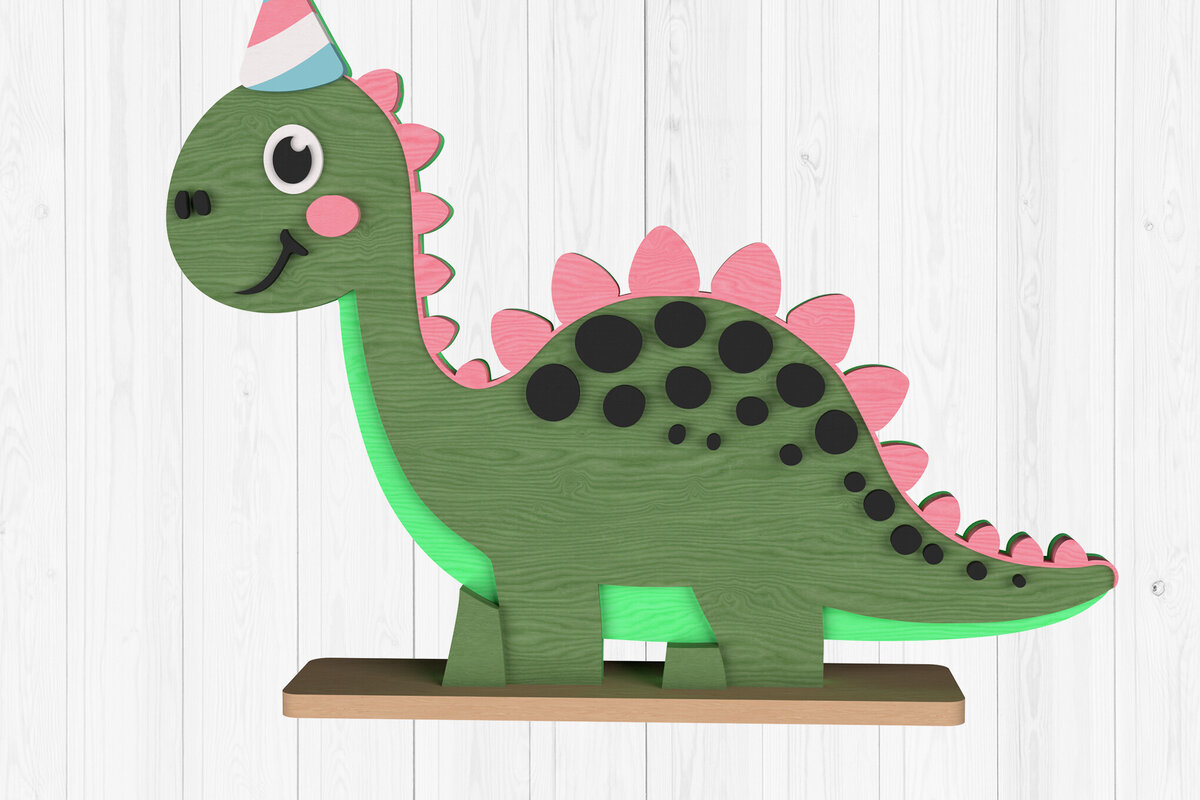 Intra απο ξύλο plywood 3mm-4mm πάχος – Party Dinosaur Birthday Design Δίασταση  40x30 cm INTRAFABR-111001702