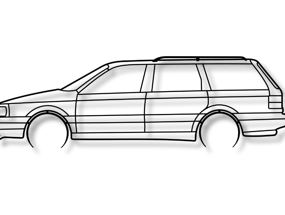 Σετ των 2 Intra απο ξύλο plywood 3mm-4mm πάχος – Passat B3 Vector Silhouett Car Δίασταση  20x20 cm INTRAFABR-117341328