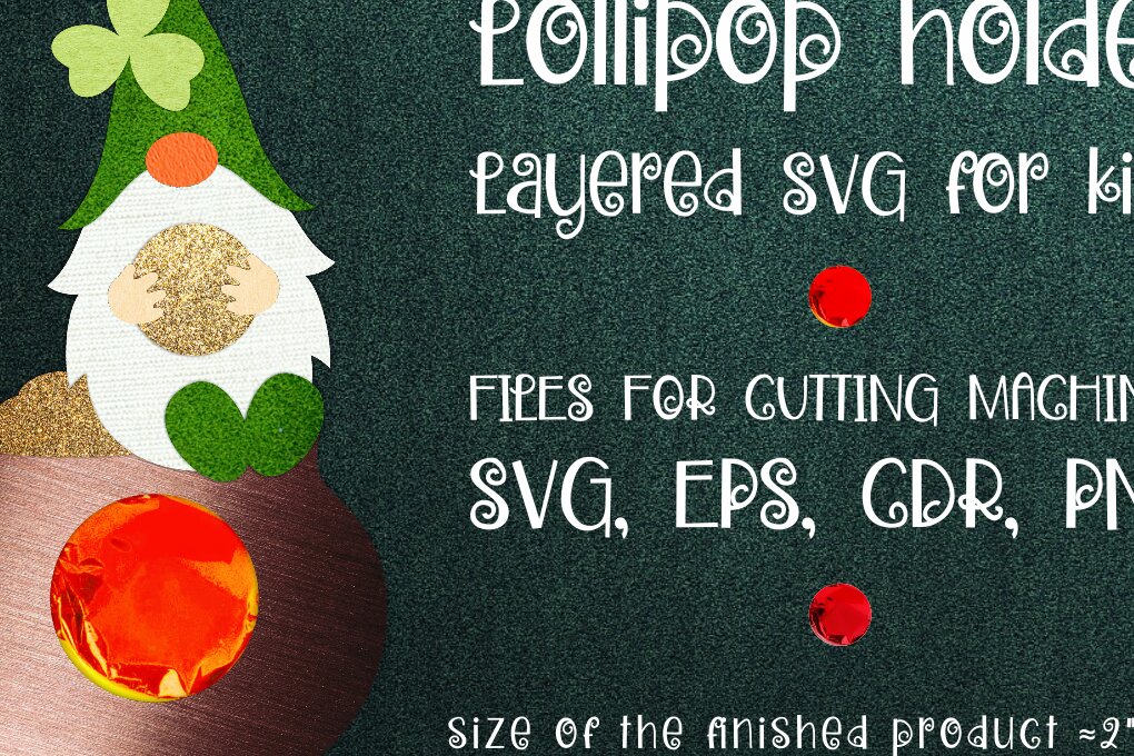 Σετ των 2 Intra απο ξύλο plywood 3mm-4mm πάχος – Patricks Day Gnome - Lollipop Holder Tem Δίασταση  20x20 cm INTRAFABR-8820434