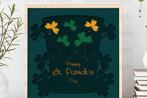 Σετ των 2 Intra απο ξύλο plywood 3mm-4mm πάχος – Patrick's Day Multilayered, Patrick's Day Δίασταση  20x20 cm INTRAFABR-81173827