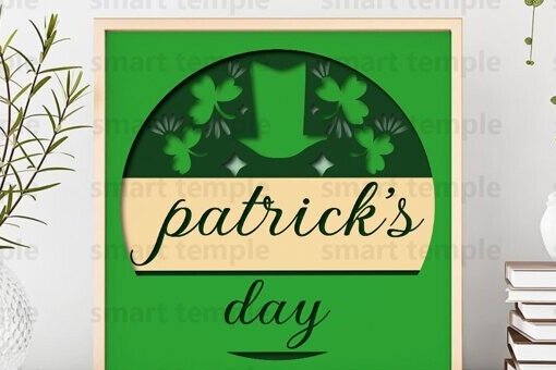 Σετ των 2 Intra απο ξύλο plywood 3mm-4mm πάχος – Patrick's Day Multilayered, Patrick's Day Δίασταση  20x20 cm INTRAFABR-81173627