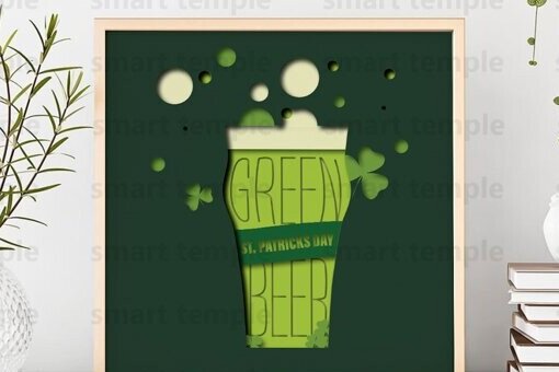 Σετ των 2 Intra απο ξύλο plywood 3mm-4mm πάχος – Αρχείο Patrick's Day για Cricut Δίασταση  20x20 cm INTRAFABR-81175836