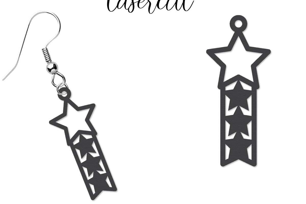 Σετ των 3 Intra απο ξύλο plywood 3mm-4mm πάχος – Patriotic Earrings Lasercut Δίασταση  5x5 cm INTRAFABR-123652787