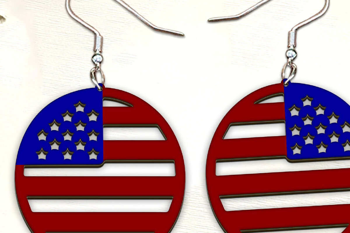 Σετ των 3 Intra απο ξύλο plywood 3mm-4mm πάχος – Πατριωτικά σκουλαρίκια σημαία με λέιζερ. Δίασταση  5x5 cm INTRAFABR-123537244