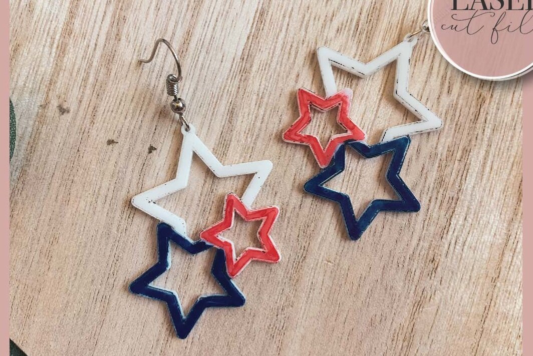 Σετ των 3 Intra απο ξύλο plywood 3mm-4mm πάχος – Πατριωτικά σκουλαρίκια λέιζερ Δίασταση  5x5 cm INTRAFABR-74257200