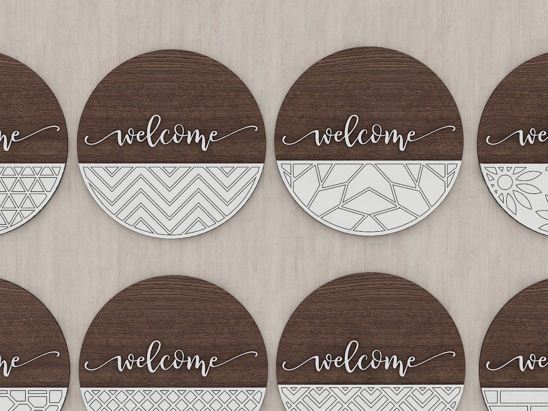 Σετ των 2 Intra απο ξύλο plywood 3mm-4mm πάχος – Αρχεία λέιζερ με μοτίβο κρεμάστρας πόρτας Δίασταση  20x20 cm INTRAFABR-41627331