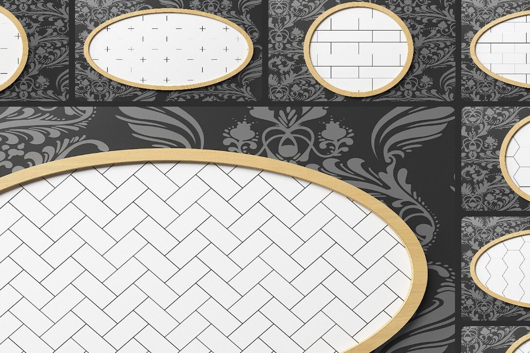 Σετ των 2 Intra απο ξύλο plywood 3mm-4mm πάχος – Μοτίβα και κορνίζες Ψαροκόκκαλο, Πλακάκια Δίασταση  20x20 cm INTRAFABR-46326267