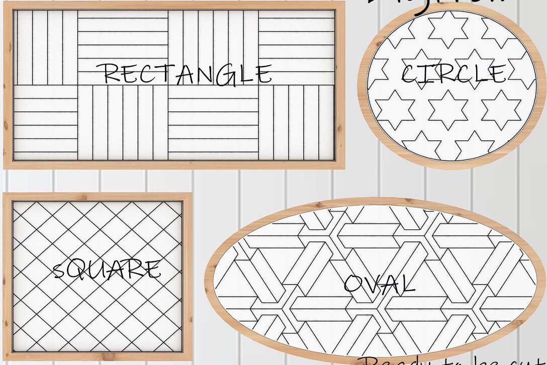 Σετ των 2 Intra απο ξύλο plywood 3mm-4mm πάχος – Μοτίβα Star Diamond Παρκέ Escher Cut Δίασταση  20x20 cm INTRAFABR-37054309