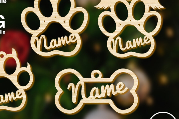 Σετ των 2 Intra απο ξύλο plywood 3mm-4mm πάχος – Paw &amp; Bone Χριστουγεννιάτικο Στολίδι Plane Pack Δίασταση  20x20 cm INTRAFABR-69556433