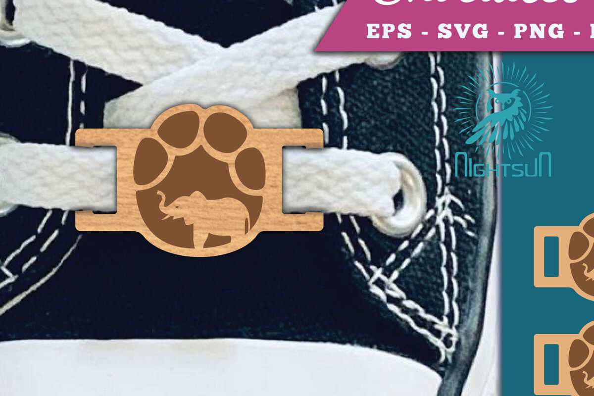 Σετ των 2 Intra απο ξύλο plywood 3mm-4mm πάχος – Κορδόνια παπουτσιών ποδιών ελέφαντα Ετικέτες Δίασταση  20x20 cm INTRAFABR-112295497