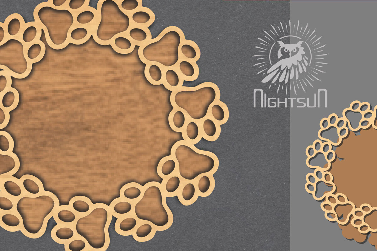 Σετ των 2 Intra απο ξύλο plywood 3mm-4mm πάχος – Σήμα κοπής λέιζερ ποδιών 1 Δίασταση  20x20 cm INTRAFABR-116227540