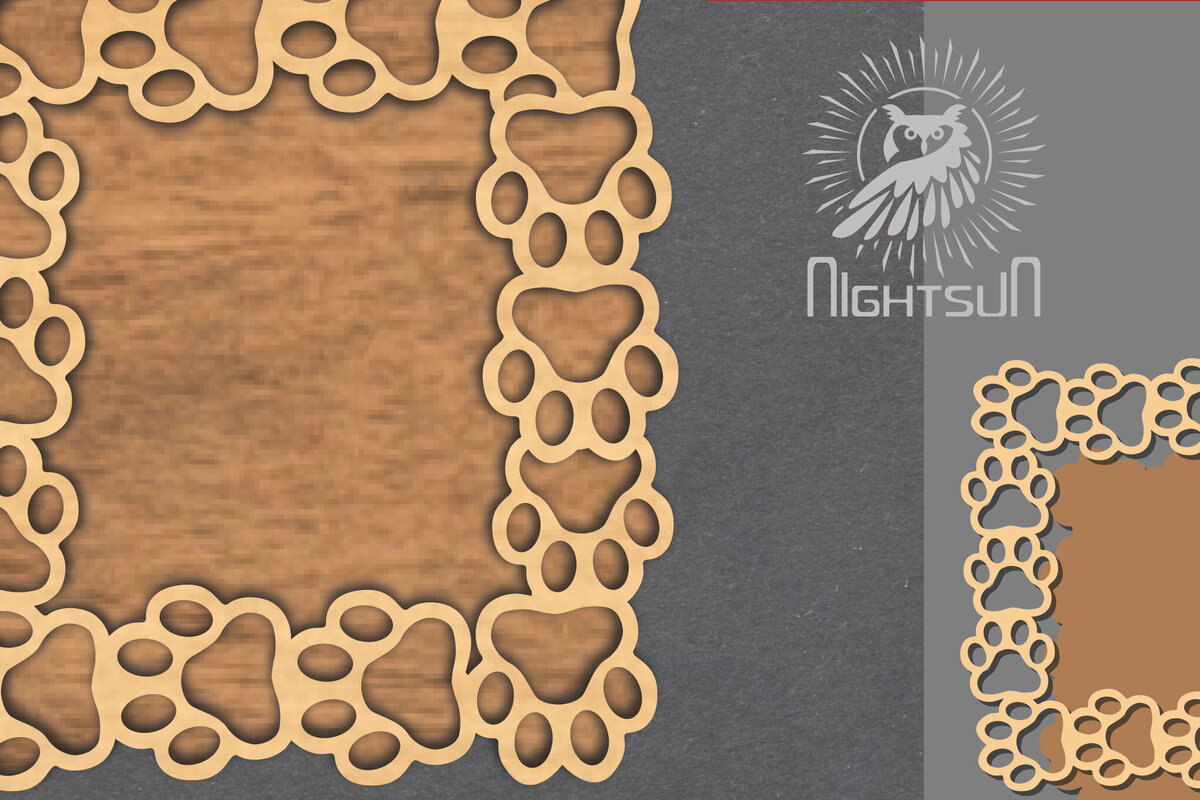 Σετ των 2 Intra απο ξύλο plywood 3mm-4mm πάχος – Σήμα κοπής λέιζερ ποδιών 2 Δίασταση  20x20 cm INTRAFABR-116227573