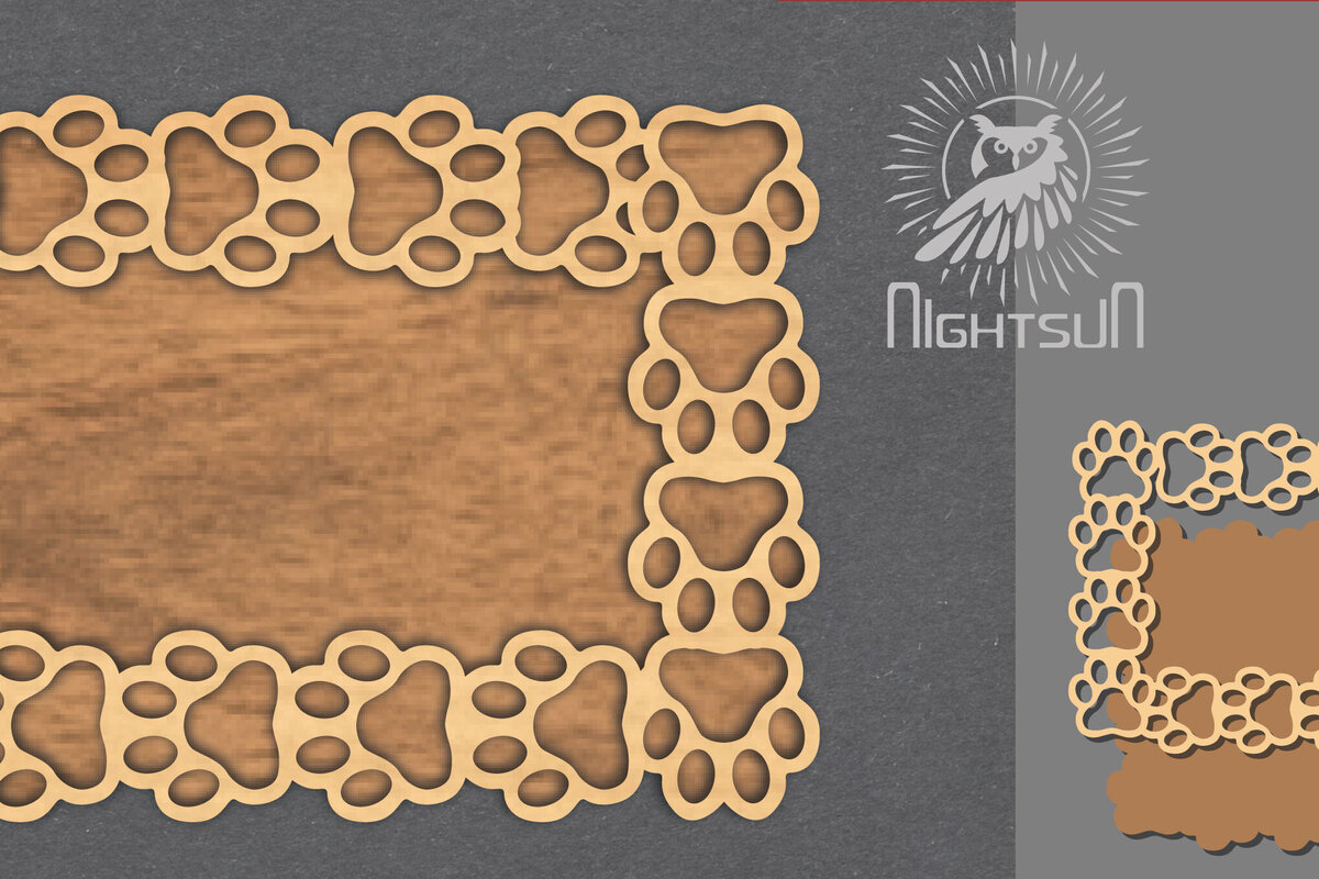 Σετ των 2 Intra απο ξύλο plywood 3mm-4mm πάχος – Σήμα κοπής λέιζερ ποδιών 4 Δίασταση  20x20 cm INTRAFABR-116227692