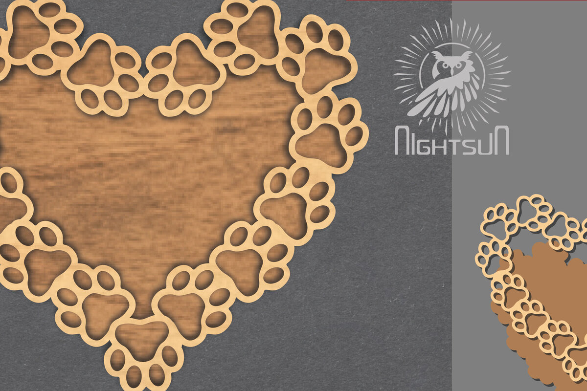 Σετ των 2 Intra απο ξύλο plywood 3mm-4mm πάχος – Σήμα κοπής λέιζερ ποδιών 5 Δίασταση  20x20 cm INTRAFABR-116227753