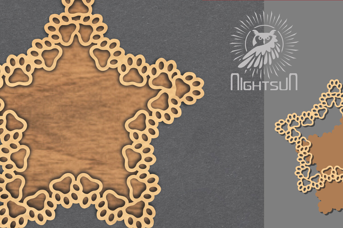 Σετ των 2 Intra απο ξύλο plywood 3mm-4mm πάχος – Σήμα κοπής λέιζερ ποδιών 6 Δίασταση  20x20 cm INTRAFABR-116227804