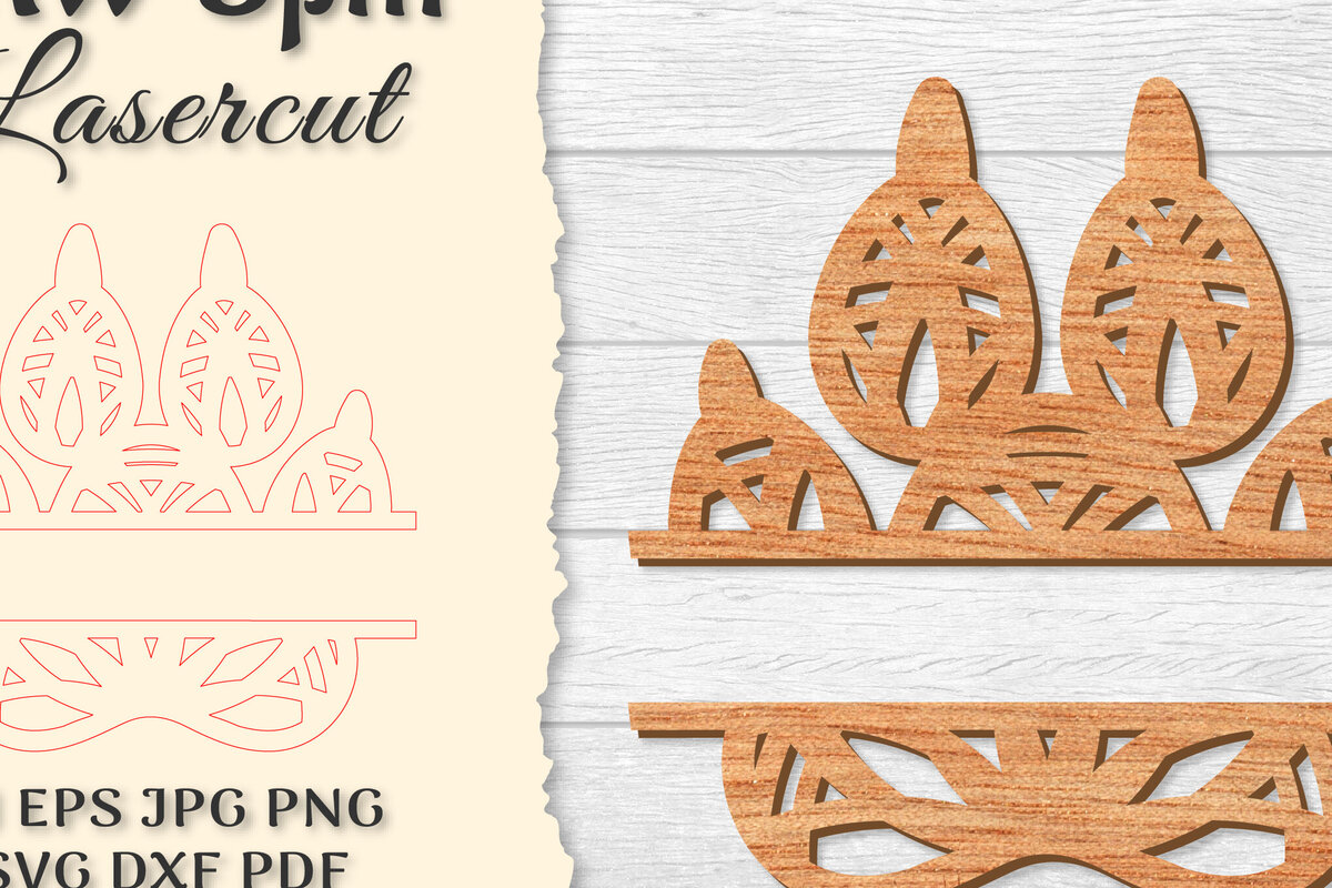 Σετ των 2 Intra απο ξύλο plywood 3mm-4mm πάχος – Paw Mandala Split Lasercut Δίασταση  20x20 cm INTRAFABR-121333824