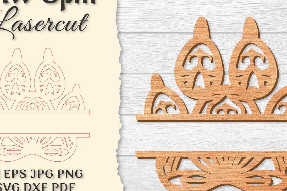 Σετ των 2 Intra απο ξύλο plywood 3mm-4mm πάχος – Paw Mandala Split Lasercut Δίασταση  20x20 cm INTRAFABR-121333840