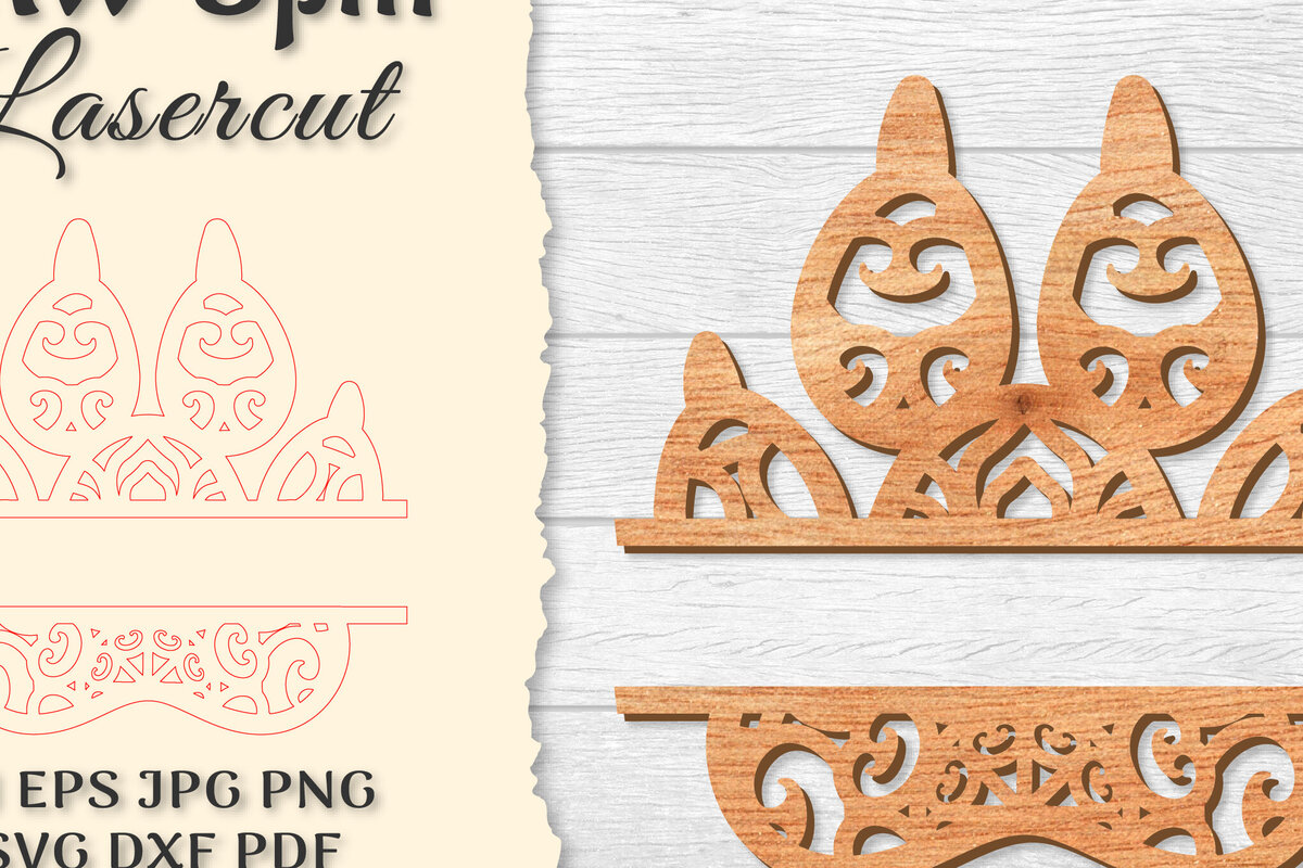 Σετ των 2 Intra απο ξύλο plywood 3mm-4mm πάχος – Paw Mandala Split Lasercut Δίασταση  20x20 cm INTRAFABR-121333981