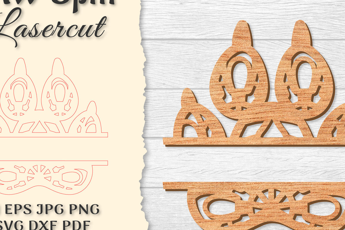 Σετ των 2 Intra απο ξύλο plywood 3mm-4mm πάχος – Paw Mandala Split Lasercut Δίασταση  20x20 cm INTRAFABR-121333986