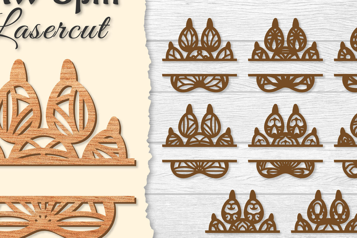 Σετ των 2 Intra απο ξύλο plywood 3mm-4mm πάχος – ΔΕΜΑΤΑ Split Lasercut Paw Mandala Δίασταση  20x20 cm INTRAFABR-121333994