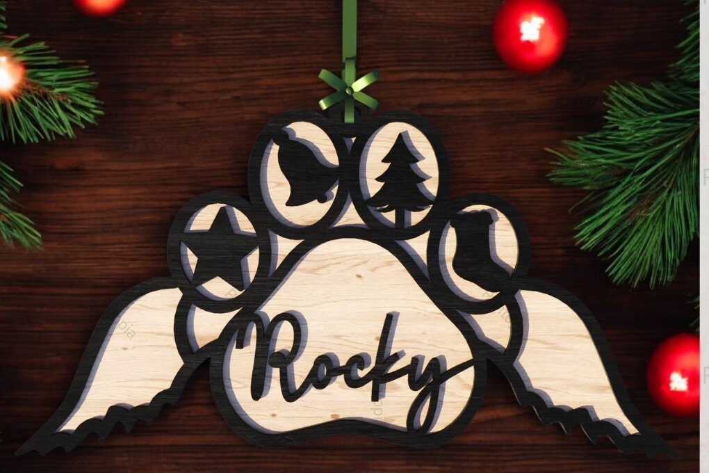 Σετ των 2 Intra απο ξύλο plywood 3mm-4mm πάχος – Στολίδι με στάμπα 229 Δίασταση  20x20 cm INTRAFABR-118581943