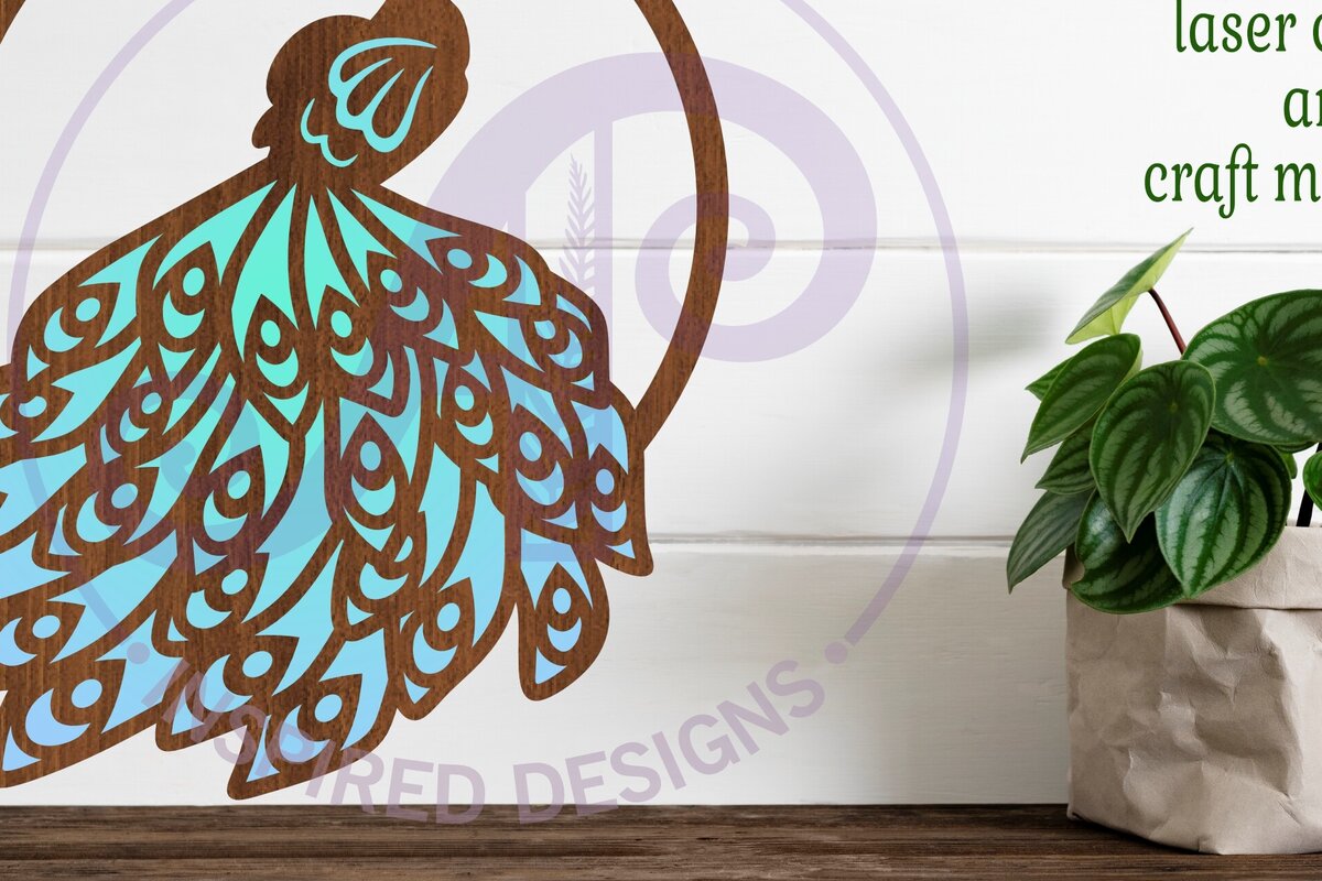 Intra απο ξύλο plywood 3mm-4mm πάχος – Αρχείο κοπής με λέιζερ Peacock Sign Δίασταση  40x30 cm INTRAFABR-99096593