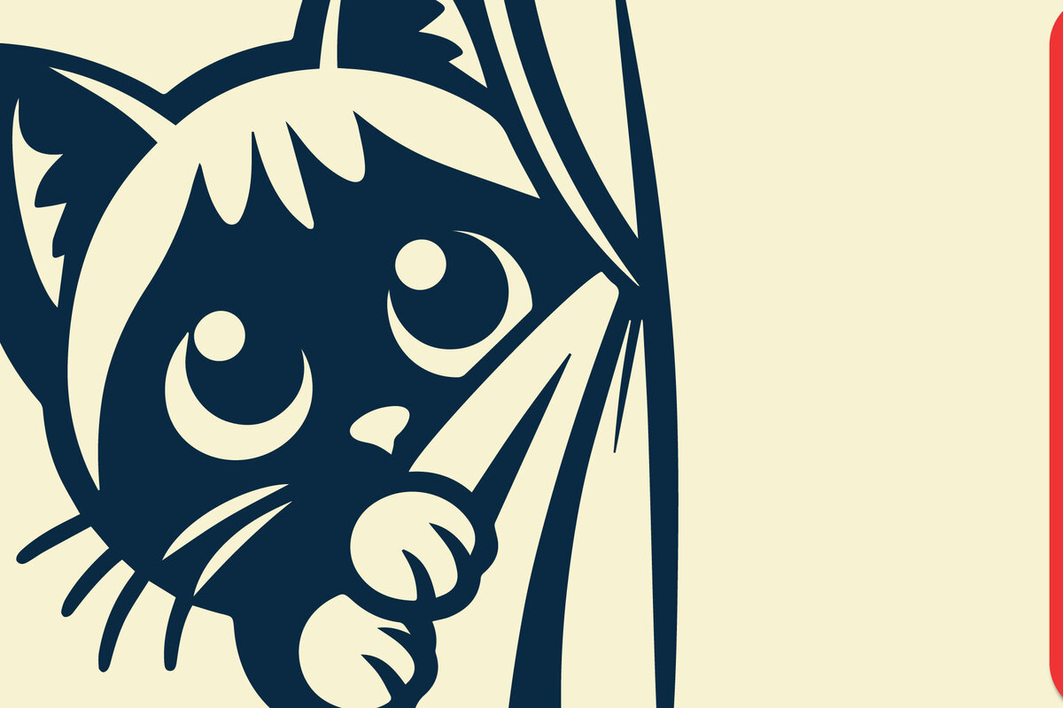 Σετ των 2 Intra απο ξύλο plywood 3mm-4mm πάχος – Αρχείο αποκοπής PEEKING CAT Δίασταση  20x20 cm INTRAFABR-99337485