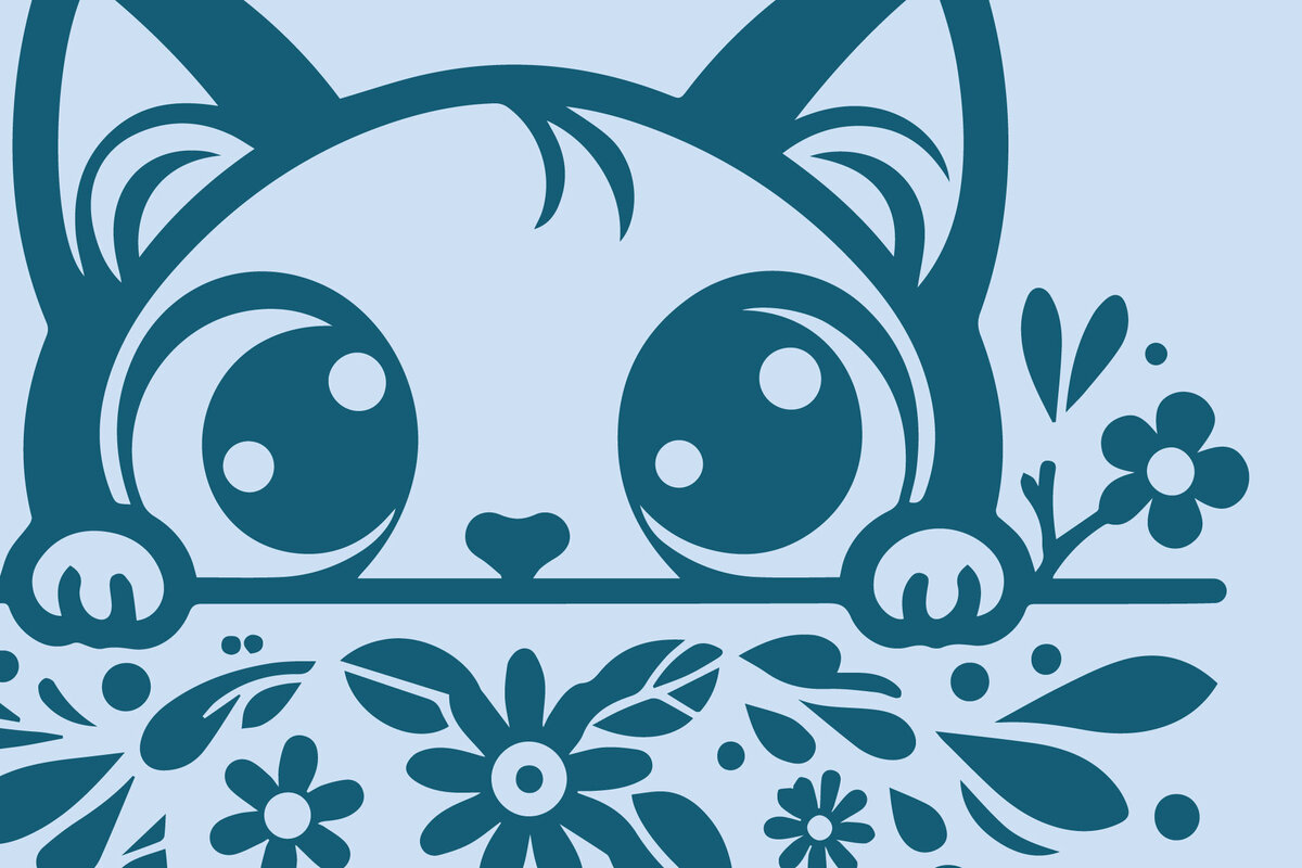 Σετ των 2 Intra απο ξύλο plywood 3mm-4mm πάχος – Αρχείο αποκοπής PEEKING CAT Δίασταση  20x20 cm INTRAFABR-99378764