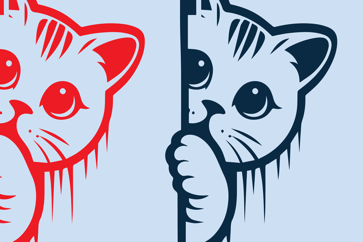 Σετ των 2 Intra απο ξύλο plywood 3mm-4mm πάχος – Αρχείο αποκοπής PEEKING CAT Δίασταση  20x20 cm INTRAFABR-99406759