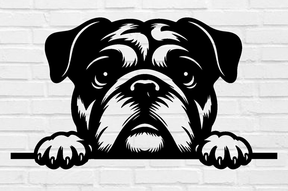 Σετ των 2 Intra απο ξύλο plywood 3mm-4mm πάχος –  κομμένου αρχείου Laser Peeking Dog Δίασταση  20x20 cm INTRAFABR-97403932