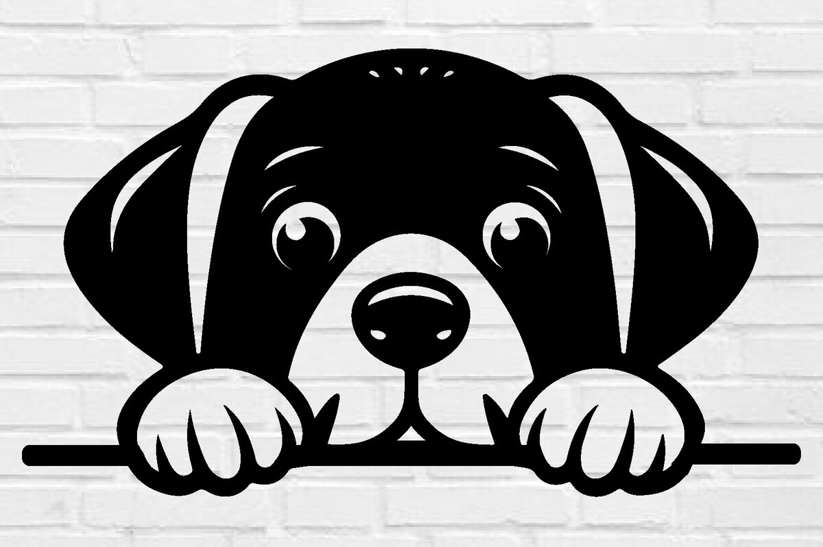 Σετ των 2 Intra απο ξύλο plywood 3mm-4mm πάχος – Peeking Dog Laser DXF Δίασταση  20x20 cm INTRAFABR-97404228