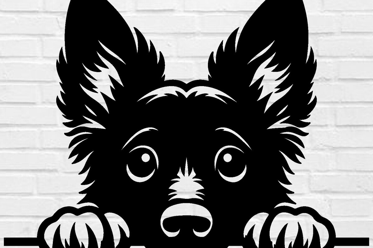 Σετ των 2 Intra απο ξύλο plywood 3mm-4mm πάχος – Peeking Dog Laser DXF Δίασταση  20x20 cm INTRAFABR-97403336