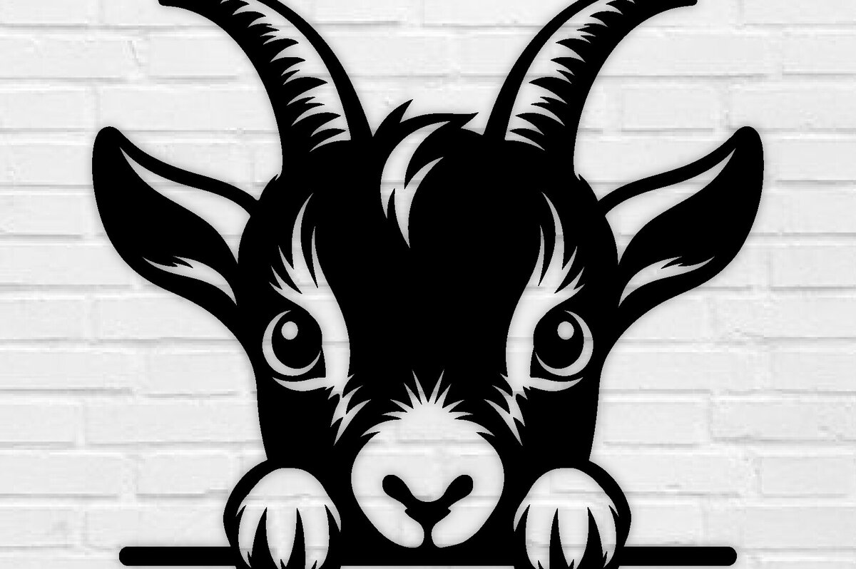 Σετ των 2 Intra απο ξύλο plywood 3mm-4mm πάχος – Peeking Goat Laser DXF, PNG Δίασταση  20x20 cm INTRAFABR-98075185