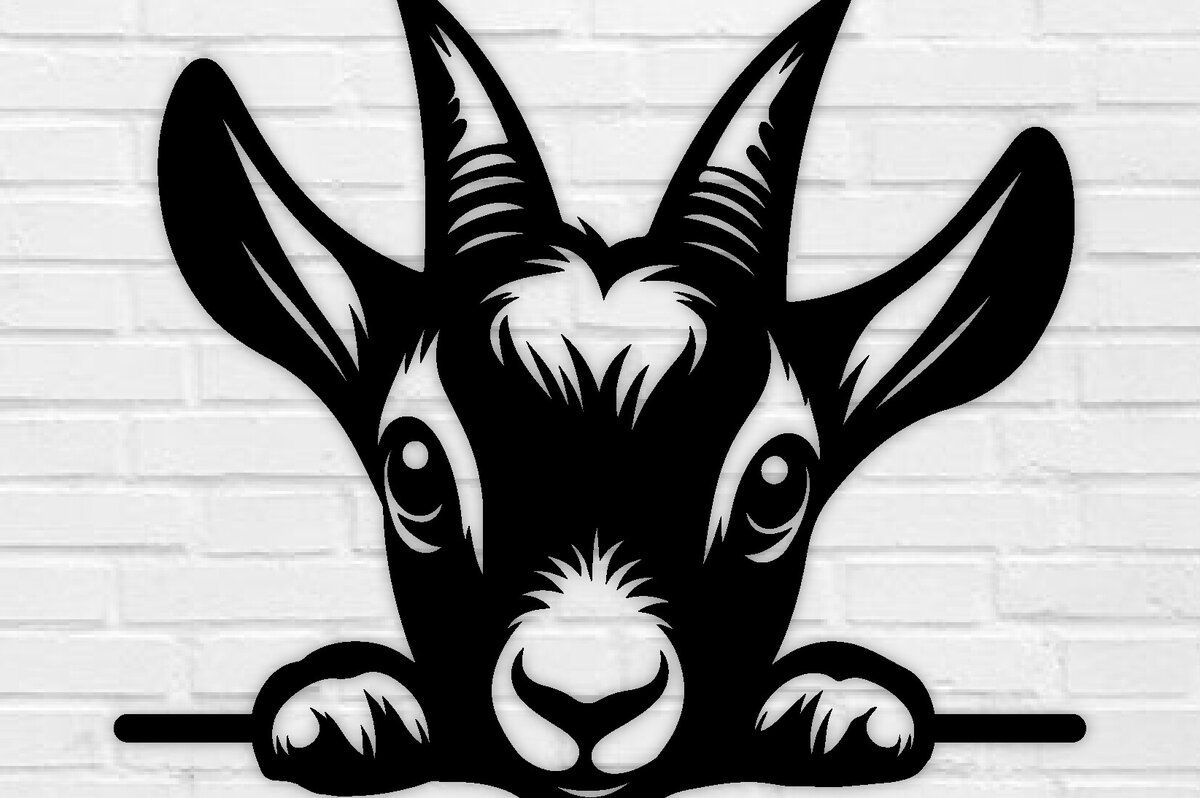 Σετ των 2 Intra απο ξύλο plywood 3mm-4mm πάχος – Peeking Goat Laser DXF, PNG Δίασταση  20x20 cm INTRAFABR-98075287