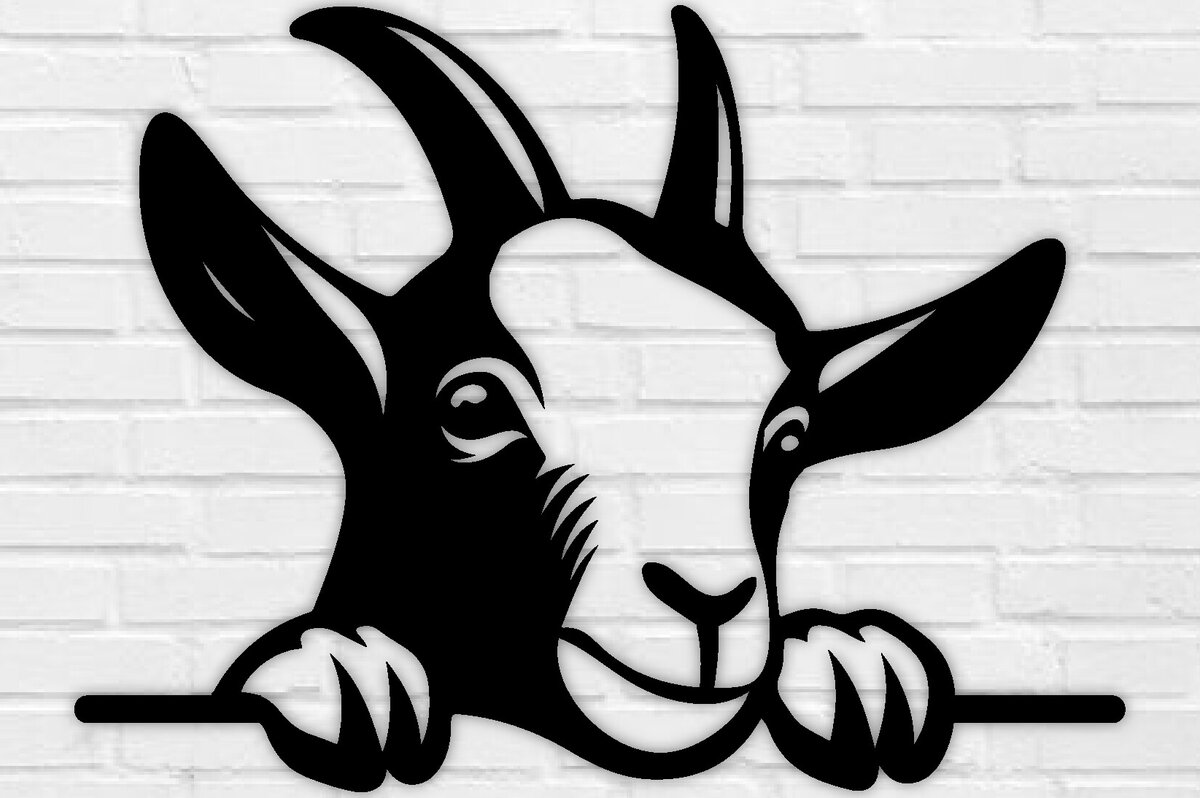 Σετ των 2 Intra απο ξύλο plywood 3mm-4mm πάχος – Peeking Goat Laser DXF, PNG Δίασταση  20x20 cm INTRAFABR-98692133