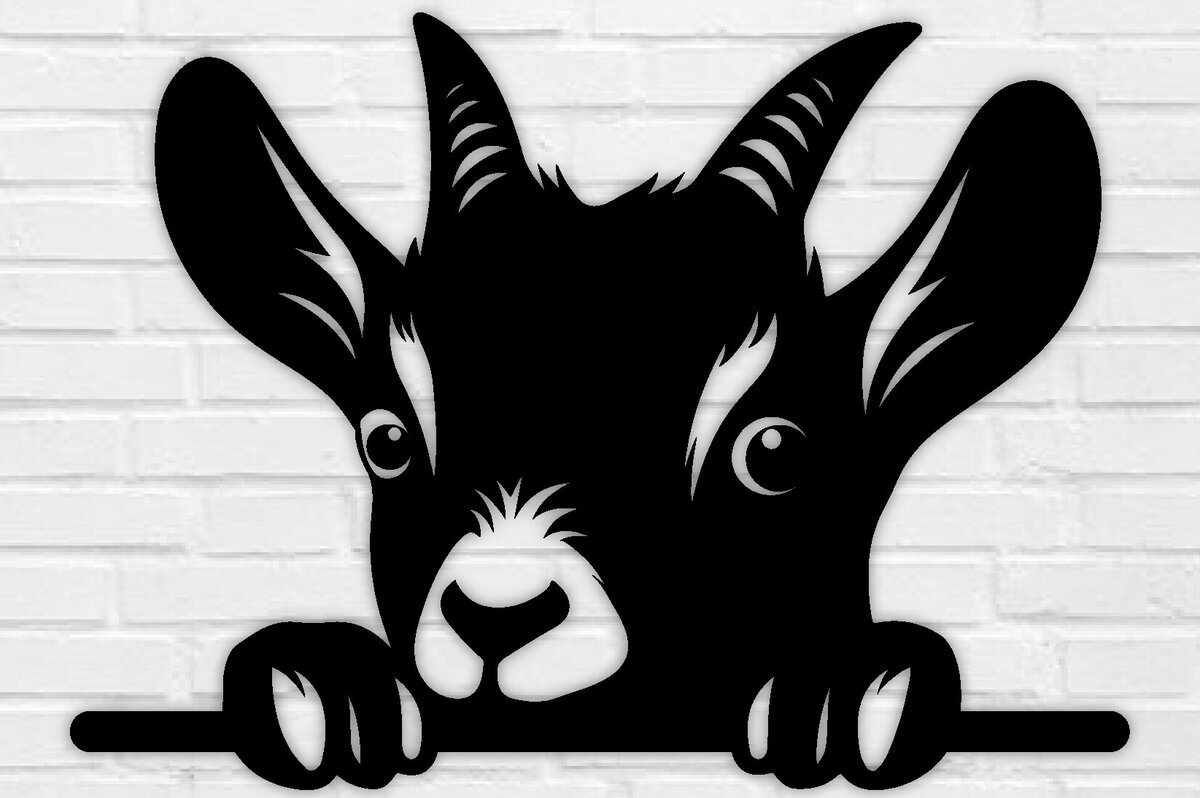 Σετ των 2 Intra απο ξύλο plywood 3mm-4mm πάχος – Peeking Goat Laser DXF, PNG Δίασταση  20x20 cm INTRAFABR-98692253