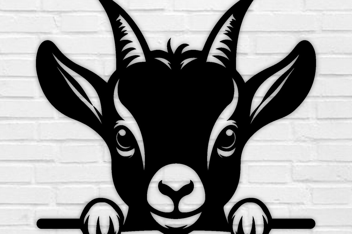 Σετ των 2 Intra απο ξύλο plywood 3mm-4mm πάχος – Peeking Goat Laser DXF, PNG Δίασταση  20x20 cm INTRAFABR-98692334