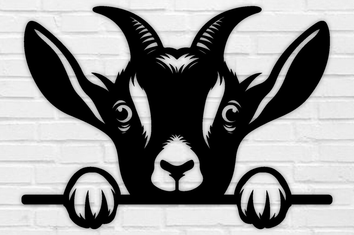 Σετ των 2 Intra απο ξύλο plywood 3mm-4mm πάχος – Peeking Goat Laser DXF, PNG Δίασταση  20x20 cm INTRAFABR-98692418