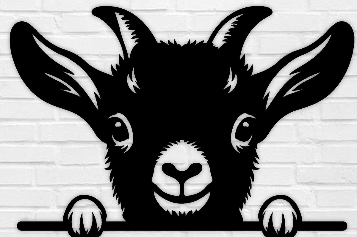 Σετ των 2 Intra απο ξύλο plywood 3mm-4mm πάχος – Peeking Goat Laser DXF, PNG Δίασταση  20x20 cm INTRAFABR-98074831