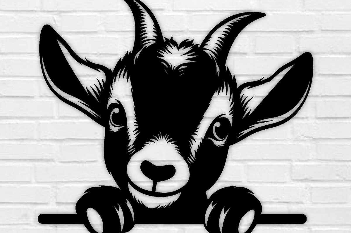 Σετ των 2 Intra απο ξύλο plywood 3mm-4mm πάχος – Peeking Goat Laser PNG Δίασταση  20x20 cm INTRAFABR-98692205