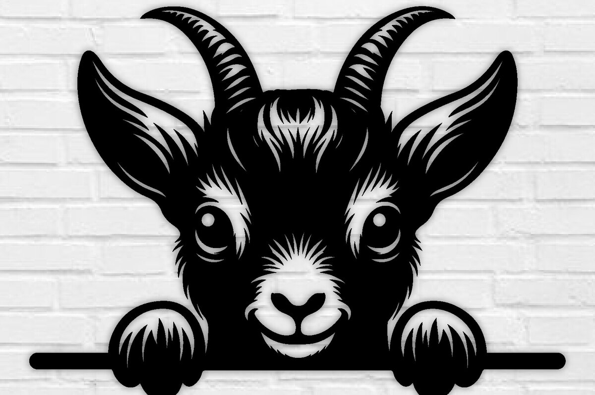 Σετ των 2 Intra απο ξύλο plywood 3mm-4mm πάχος – Peeking Goat Laser PNG Δίασταση  20x20 cm INTRAFABR-98692275